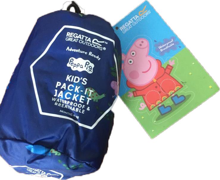 Regatta Kids Peppa Pig Waterproof Hooded Packable Pack-It Jacket Boys Girls - Just £16.99! Shop now at Warwickshire Clothing.
