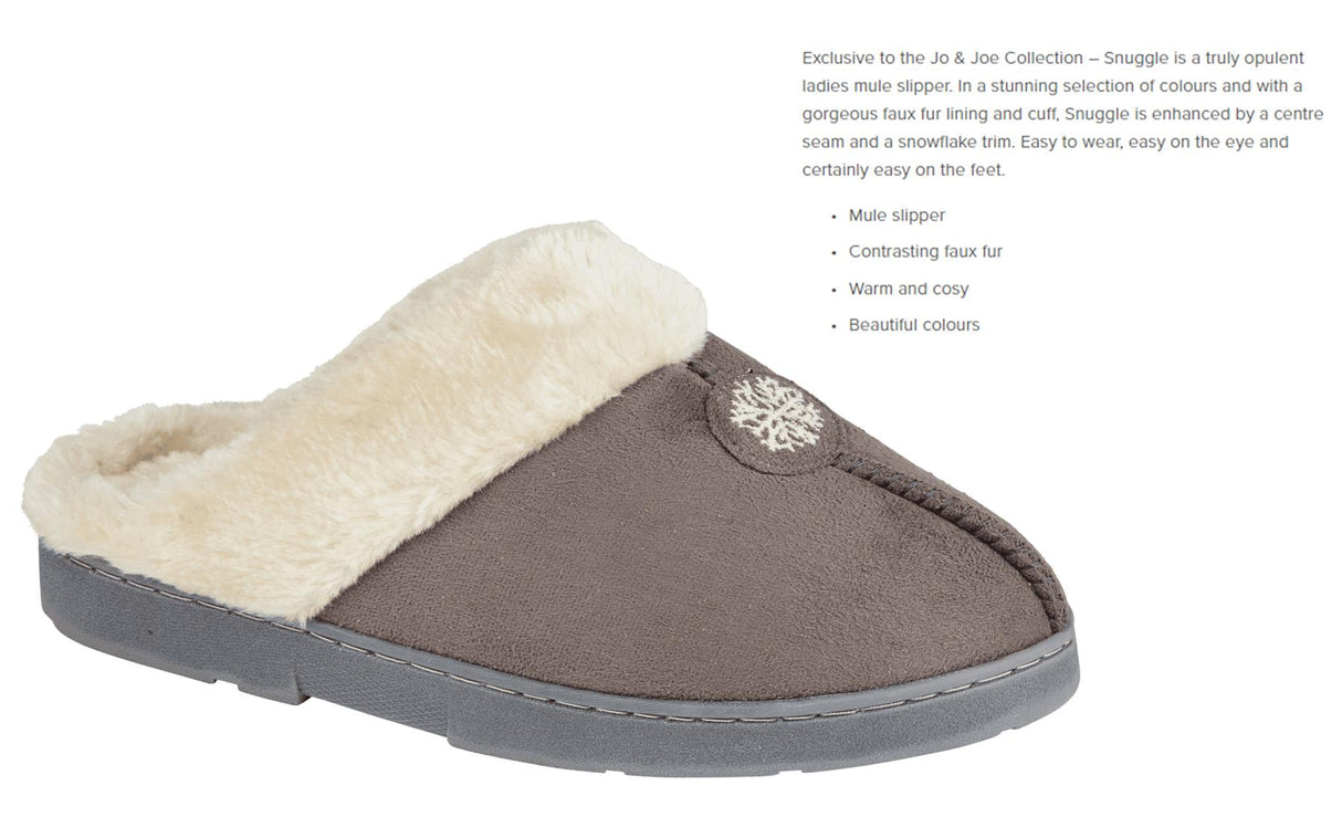Jo & Joe Women's Winter Warm Fur Luxury Slip-On Mule Booties - Just £16.99! Shop now at Warwickshire Clothing.