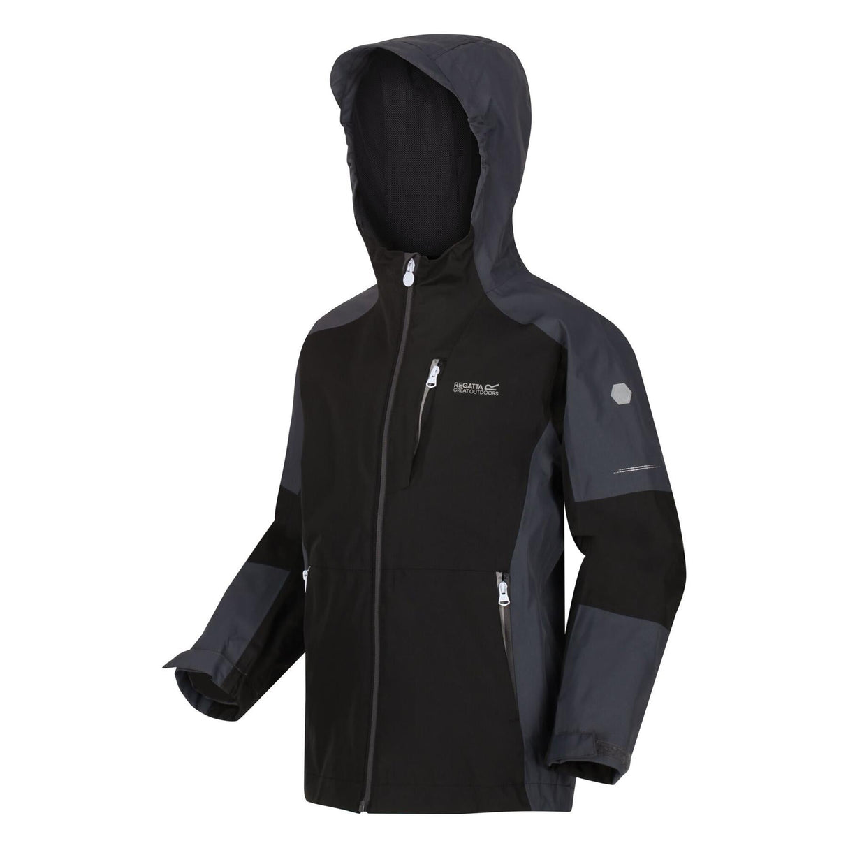 Regatta Kids Calderdale II Waterproof Hooded Zip Pocket Jacket - Just £24.99! Shop now at Warwickshire Clothing.