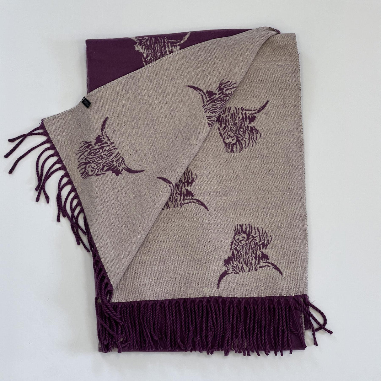 House of Tweed Reversible Highland Cow Print Scarf - Just £14.99! Shop now at Warwickshire Clothing.