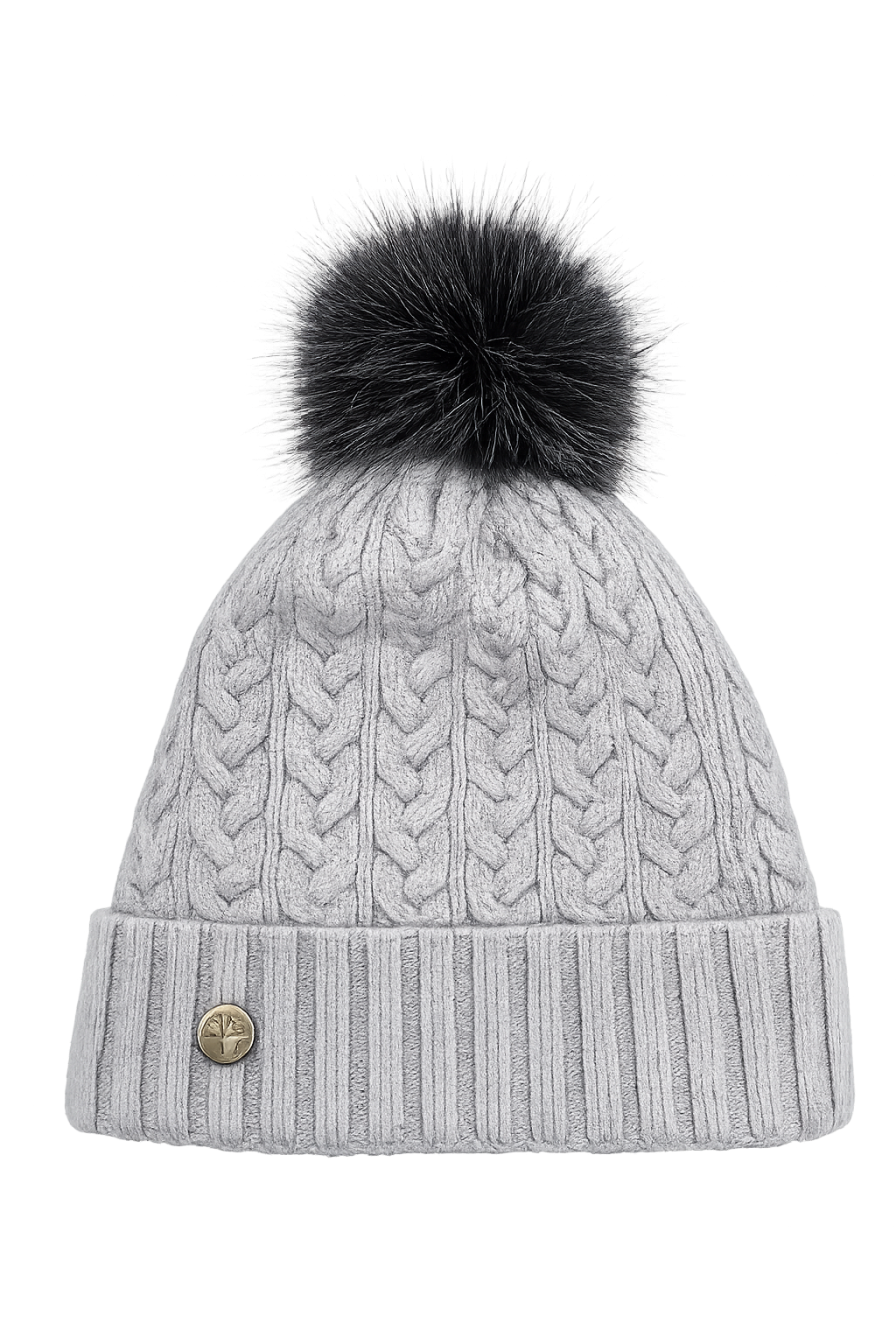 House of Tweed Luxury Plaited Ladies Bobble Pom Pom Beanie Hats
