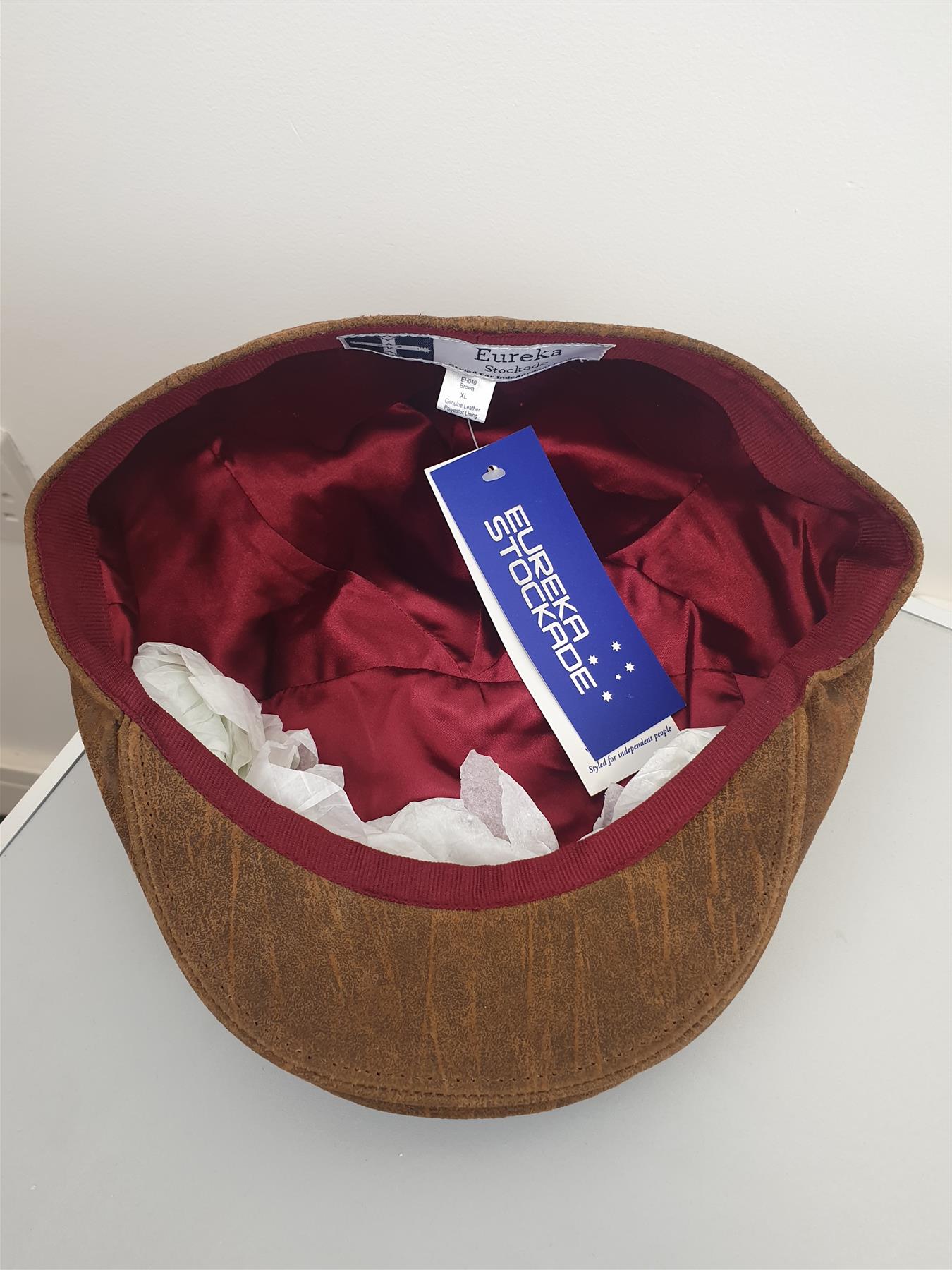 Eureka Stockade Leather Flat Cap Peaky Blinders - Just £27.99! Shop now at Warwickshire Clothing.
