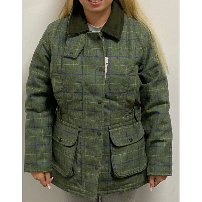 Wood Green Ladies Tweed Jacket Green Blue Check - Just £78.99! Shop now at Warwickshire Clothing.