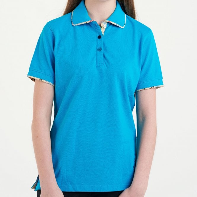 Hazy Blue Womens Short Sleeve Polo Shirt - Bella - Just £14.99! Shop now at Warwickshire Clothing.