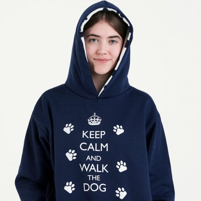 Hazy Blue Women's Keep Calm and Walk The Dog Hoodie - Just £17.50! Shop now at Warwickshire Clothing.