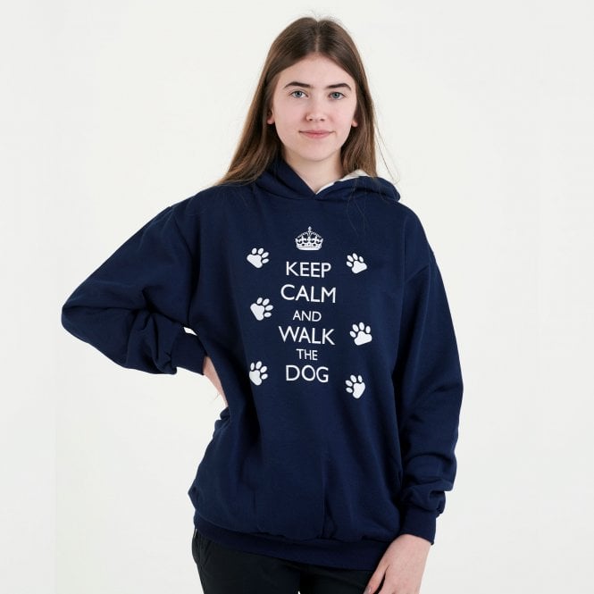 Hazy Blue Womens Hooded Sweatshirts - Crazy Dog Lady – Warwickshire Clothing