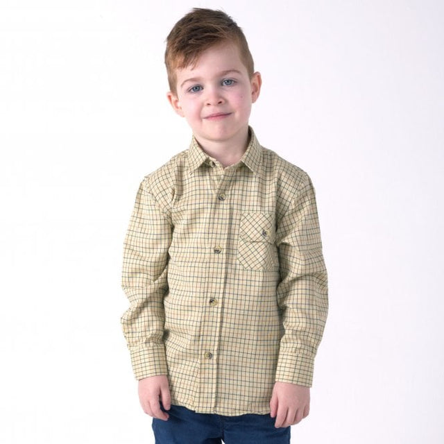 Country Classics Boys Long Sleeve Check Shirt - Cartmel Beige - Just £14.99! Shop now at Warwickshire Clothing.