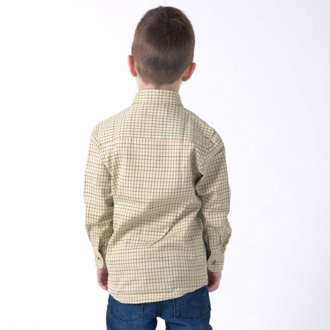 Country Classics Boys Long Sleeve Check Shirt - Cartmel Beige - Just £14.99! Shop now at Warwickshire Clothing.