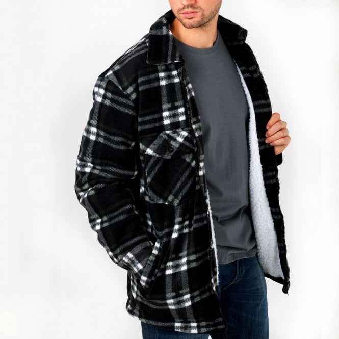 Hazy Blue Mens Baxter Sherpa Lumberjack Fleece Shirt - Just £22.99! Shop now at Warwickshire Clothing.