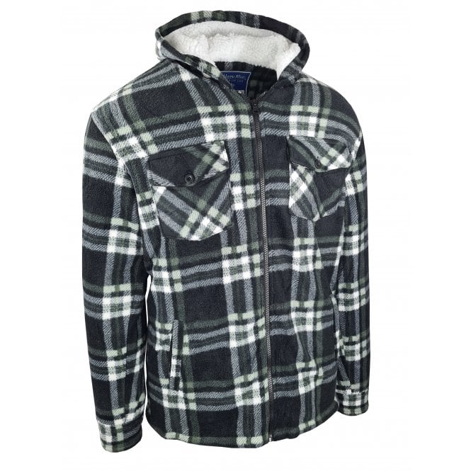Hazy Blue Kids Sherpa Fleece Lined Checked Hooded Shirt - Robbo - Just £19.99! Shop now at Warwickshire Clothing.