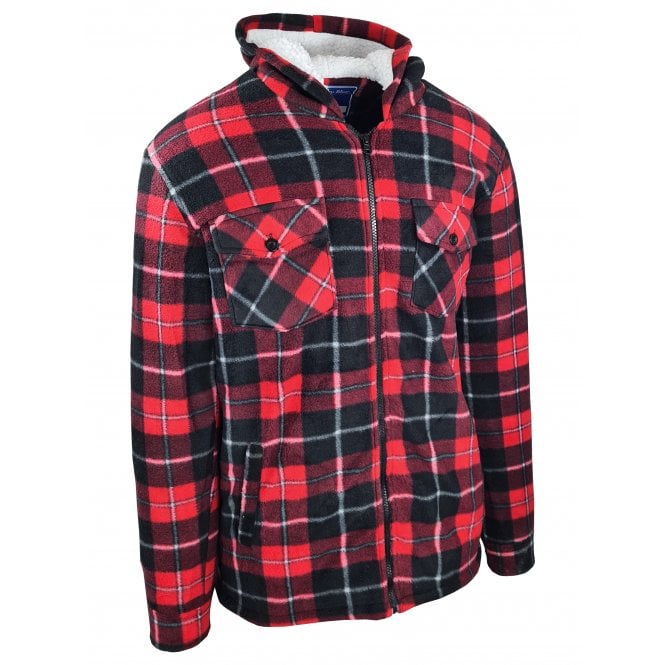 Hazy Blue Kids Sherpa Fleece Lined Checked Hooded Shirt - Robbo - Just £19.99! Shop now at Warwickshire Clothing.