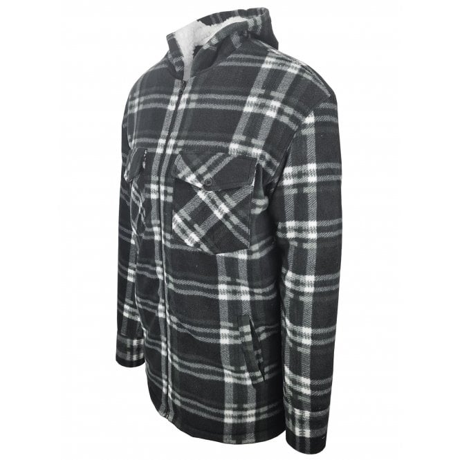 Hazy Blue Kids Sherpa Fleece Lined Checked Hooded Shirt - Robbo - Just £19.99! Shop now at Warwickshire Clothing.