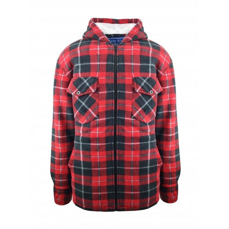 Hazy Blue Kids Sherpa Fleece Lined Checked Hooded Shirt - Robbo - Just £19.99! Shop now at Warwickshire Clothing.