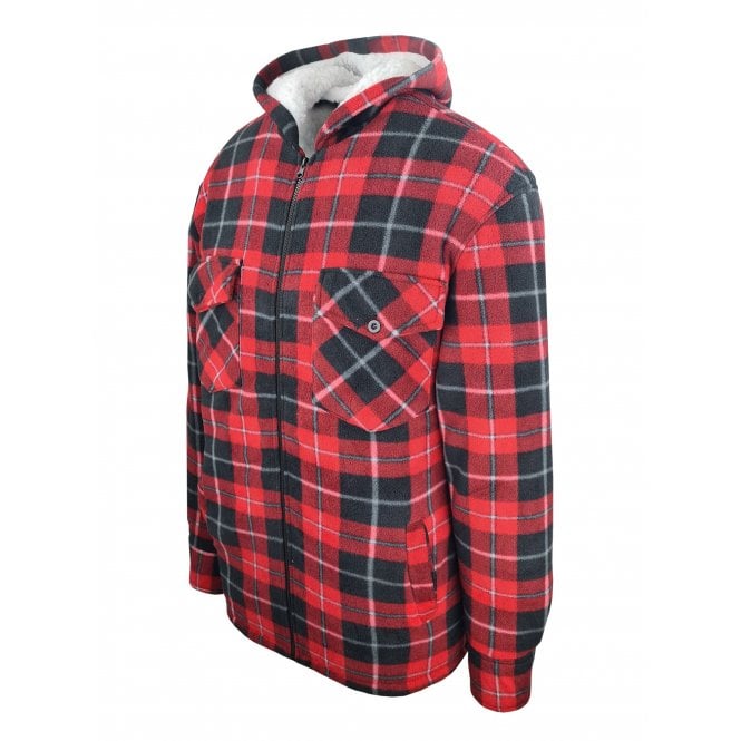 Hazy Blue Kids Sherpa Fleece Lined Checked Hooded Shirt - Robbo - Just £19.99! Shop now at Warwickshire Clothing.