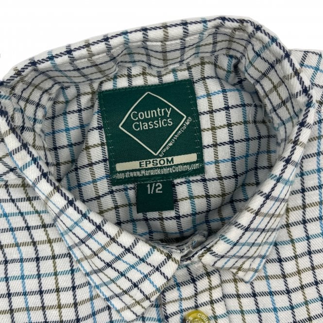 Country Classics Kids Long Sleeve Check Shirt - Epsom Blue - Just £14.99! Shop now at Warwickshire Clothing.