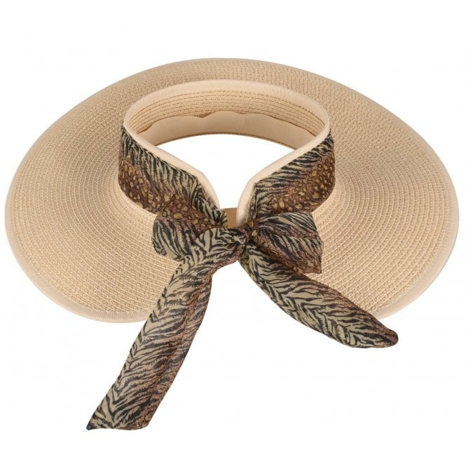 Hazy Blue Womens Straw Hat Sun Visor Travel Hat - Just £5.99! Shop now at Warwickshire Clothing.