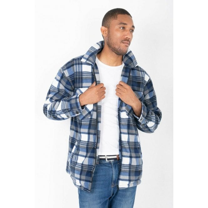 Hazy Blue Mens Baxter Sherpa Lumberjack Fleece Shirt - Just £22.99! Shop now at Warwickshire Clothing.