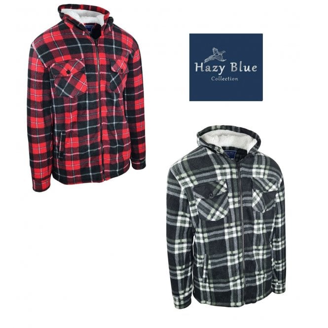 Hazy Blue Kids Sherpa Fleece Lined Checked Hooded Shirt - Robbo - Just £19.99! Shop now at Warwickshire Clothing.