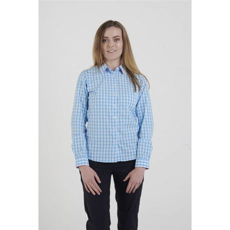 Hazy Blue Women's Cotton Long Sleeve Check Shirt - Magda - Just £12.99! Shop now at Warwickshire Clothing.