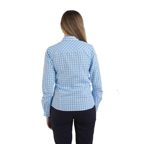 Hazy Blue Women's Cotton Long Sleeve Check Shirt - Magda - Just £12.99! Shop now at Warwickshire Clothing.
