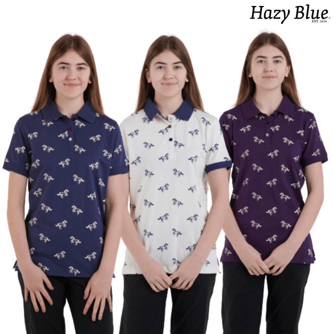Hazy Blue Womens Cotton Short Sleeve Polo Shirt - Poppy - Just £14.99! Shop now at Warwickshire Clothing.