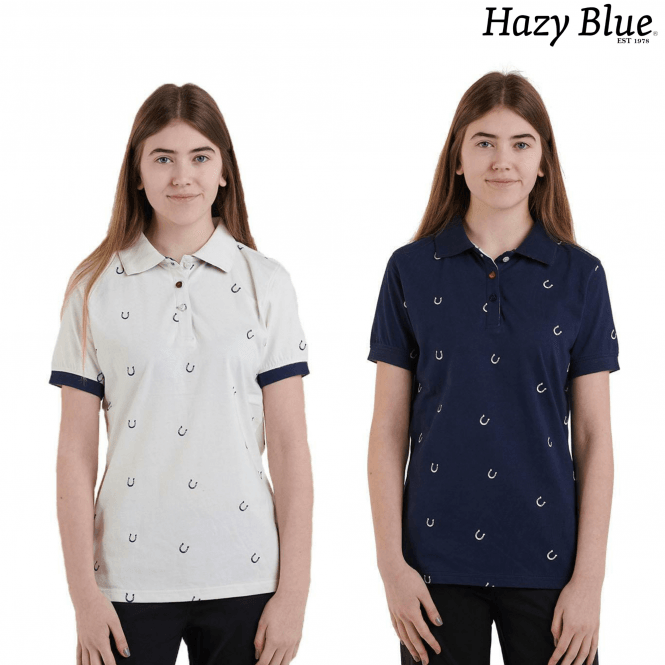 Hazy Blue Womens Short Sleeve Polo Shirt - Pippa - Just £14.99! Shop now at Warwickshire Clothing.