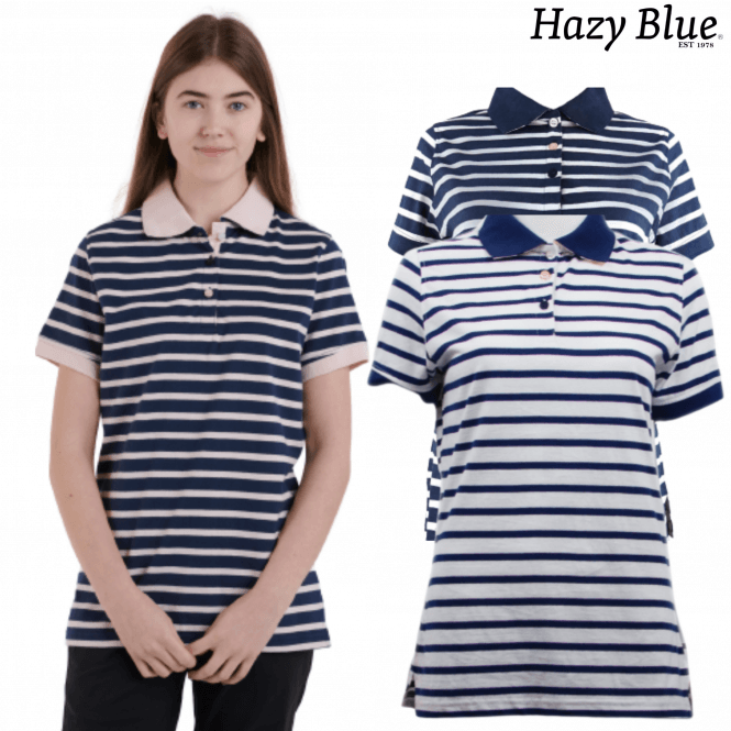 Hazy Blue Womens Short Sleeve Polo Shirt - Zoe - Just £14.99! Shop now at Warwickshire Clothing.