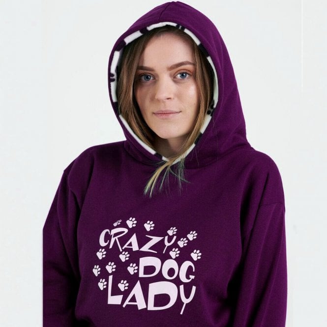 Hazy Blue Womens Hooded Sweatshirts - Crazy Dog Lady - Lola - Just £18.50! Shop now at Warwickshire Clothing.