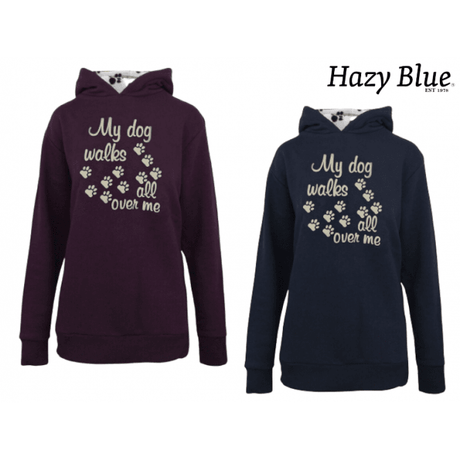 Hazy Blue Womens Hooded Sweatshirts -Scooby - My Dog Walk All Over Me - Scooby - Just $18.90! Shop now at Warwickshire Clothing. Free Dellivery.