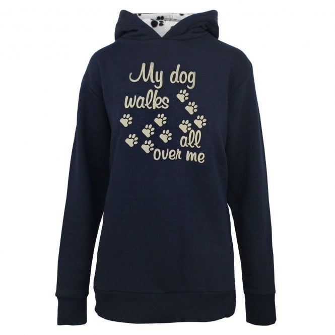 Hazy Blue Womens Hooded Sweatshirts -Scooby - My Dog Walk All Over Me - Scooby - Just £18.90! Shop now at Warwickshire Clothing.