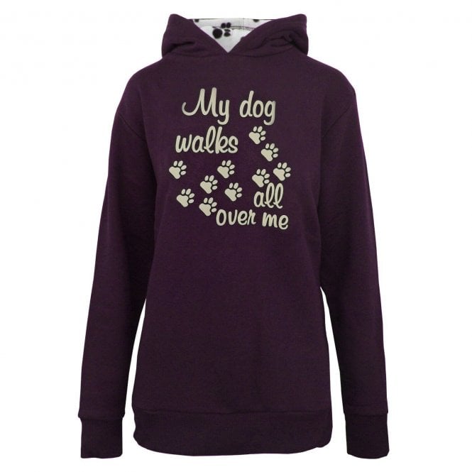 Hazy Blue Womens Hooded Sweatshirts -Scooby - My Dog Walk All Over Me - Scooby - Just £18.90! Shop now at Warwickshire Clothing.