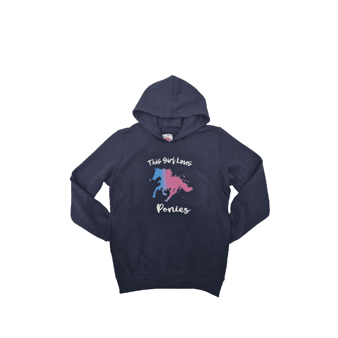 Hazy Blue Kids Pullover Pony Hoodie - Pony - Emma - Just £14.99! Shop now at Warwickshire Clothing.