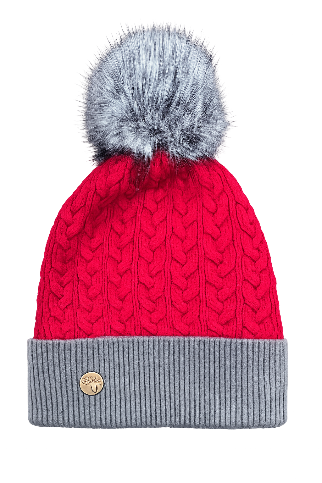 House of Tweed Luxury Plaited Ladies Pom Pom Bobble Beanie Hats