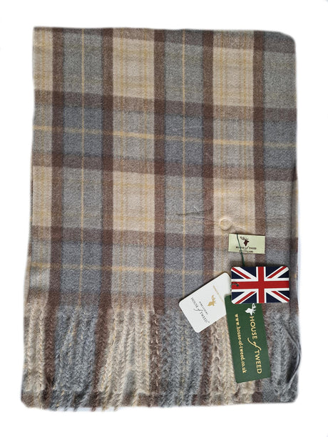 House of Tweed Scarf Tartan Beige - Just $12.99! Shop now at Warwickshire Clothing. Free Dellivery.