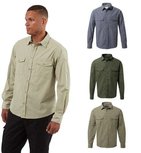 Craghoppers Mens New Kiwi Long Sleeved Shirt Walking Nosi Defence Travel - Just £29.99! Shop now at Warwickshire Clothing.