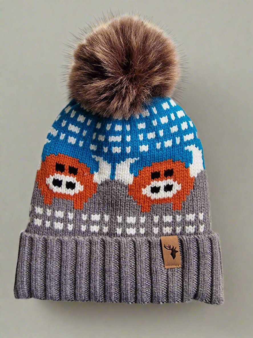 House Of Tweed Luxury Animal Print Pom Pom Beanies - Just £14.99! Shop now at Warwickshire Clothing.