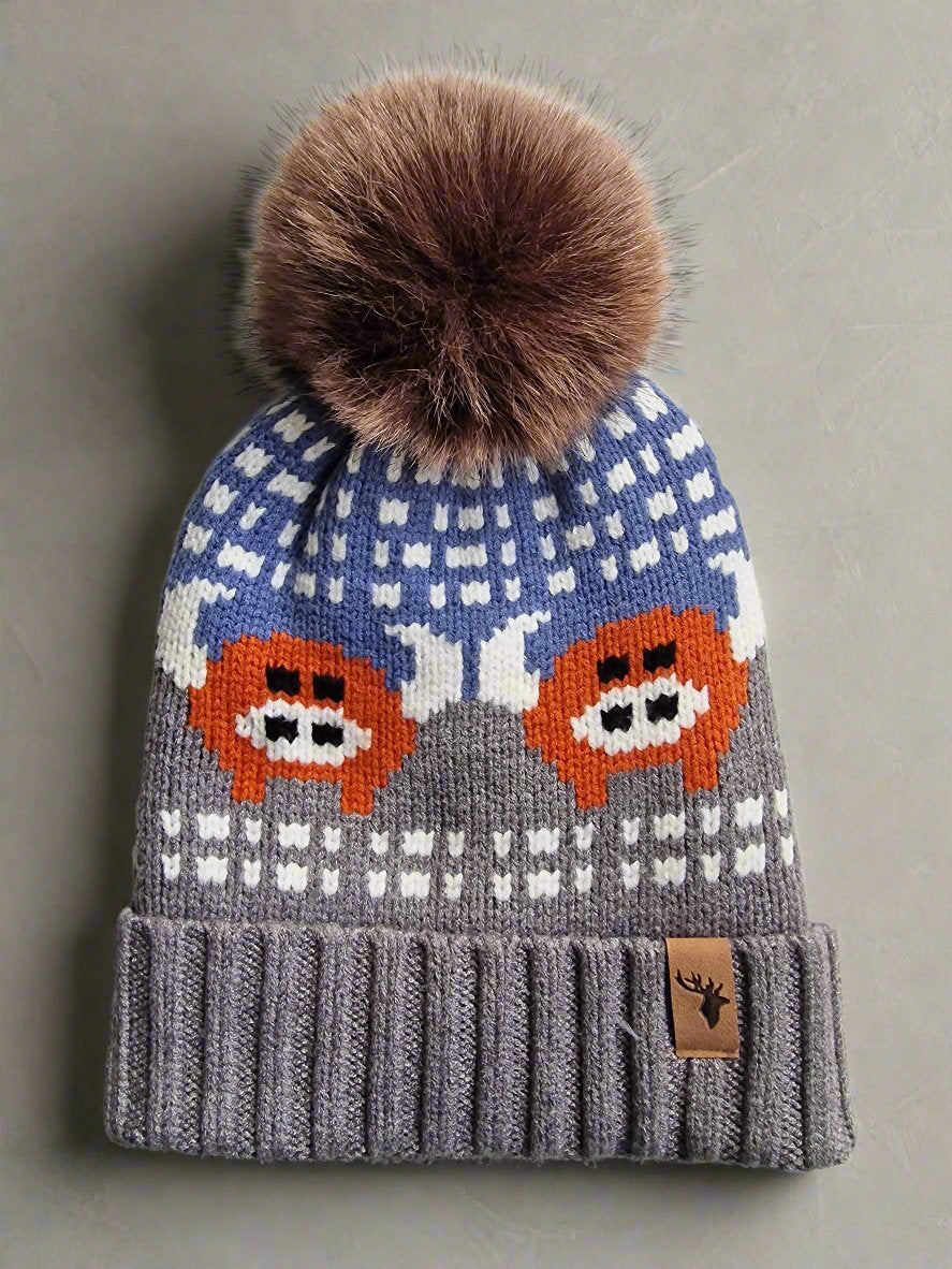 House Of Tweed Luxury Animal Print Pom Pom Beanies - Just £14.99! Shop now at Warwickshire Clothing.