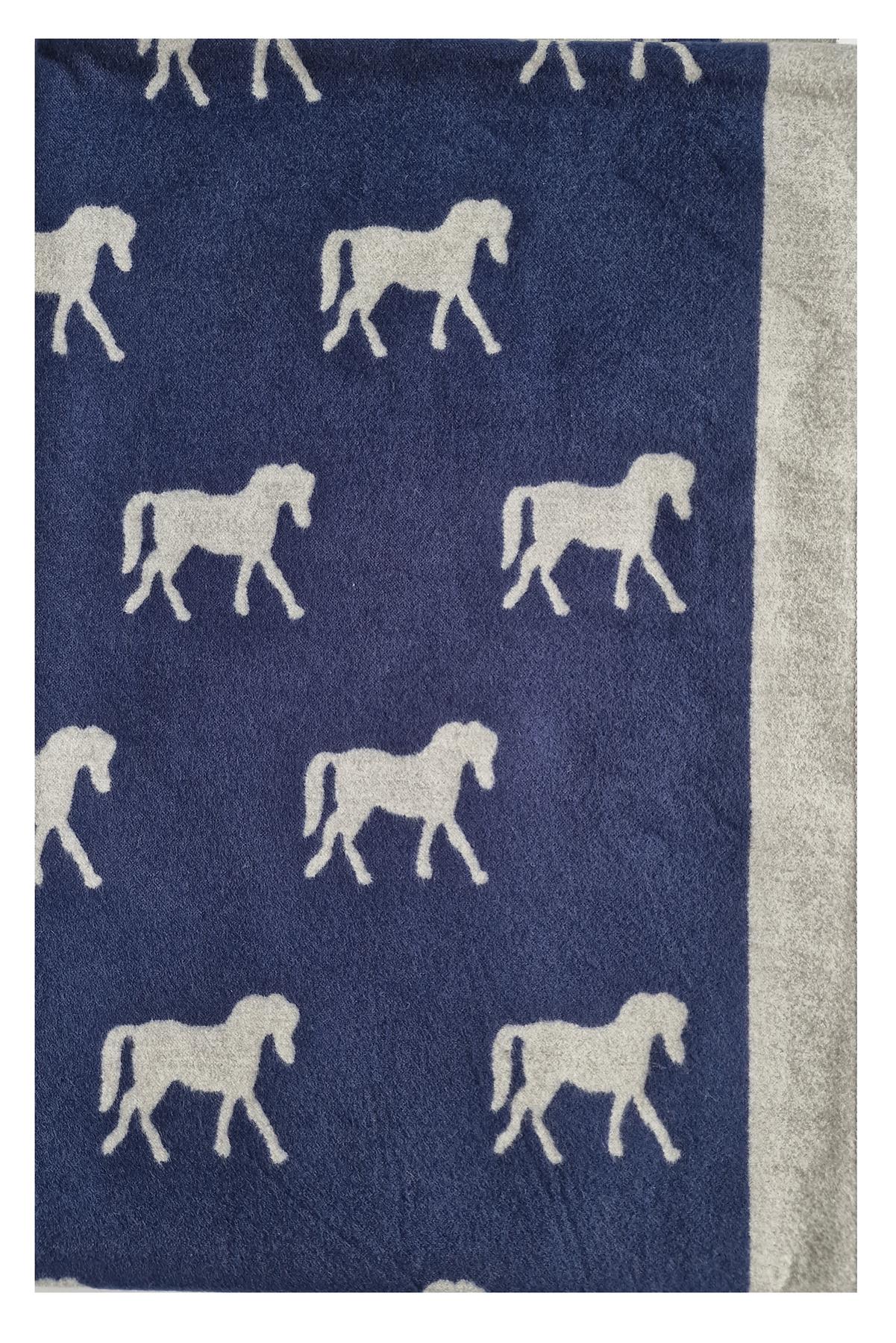 Hazy Blue Pashmina feel Luxury Ladies Womens Scarf - Horse - Just £13.99! Shop now at Warwickshire Clothing.