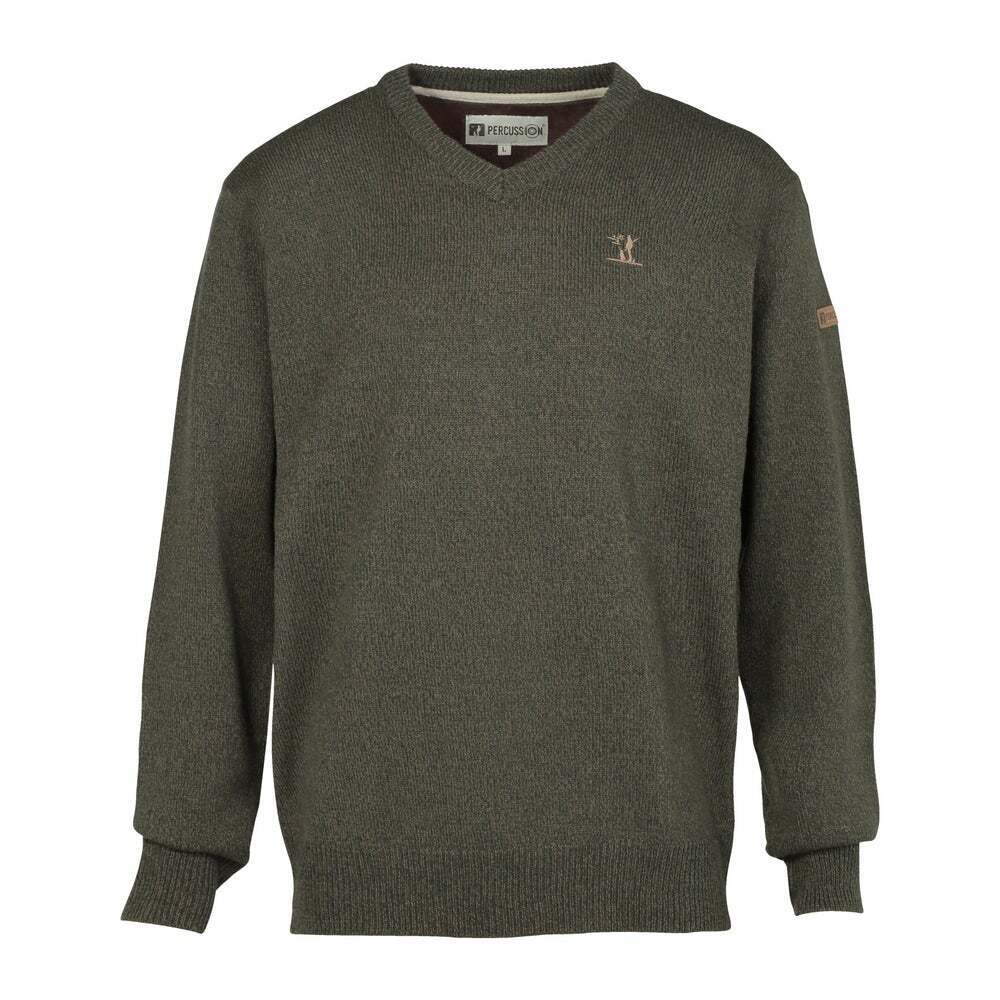 Hunting V-Neck Sweater Khaki Percussion (15121) - Khaki - Just £34.99! Shop now at Warwickshire Clothing.