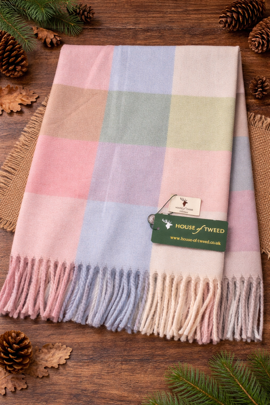 House Of Tweed Womens Soft Check Tartan Scarf