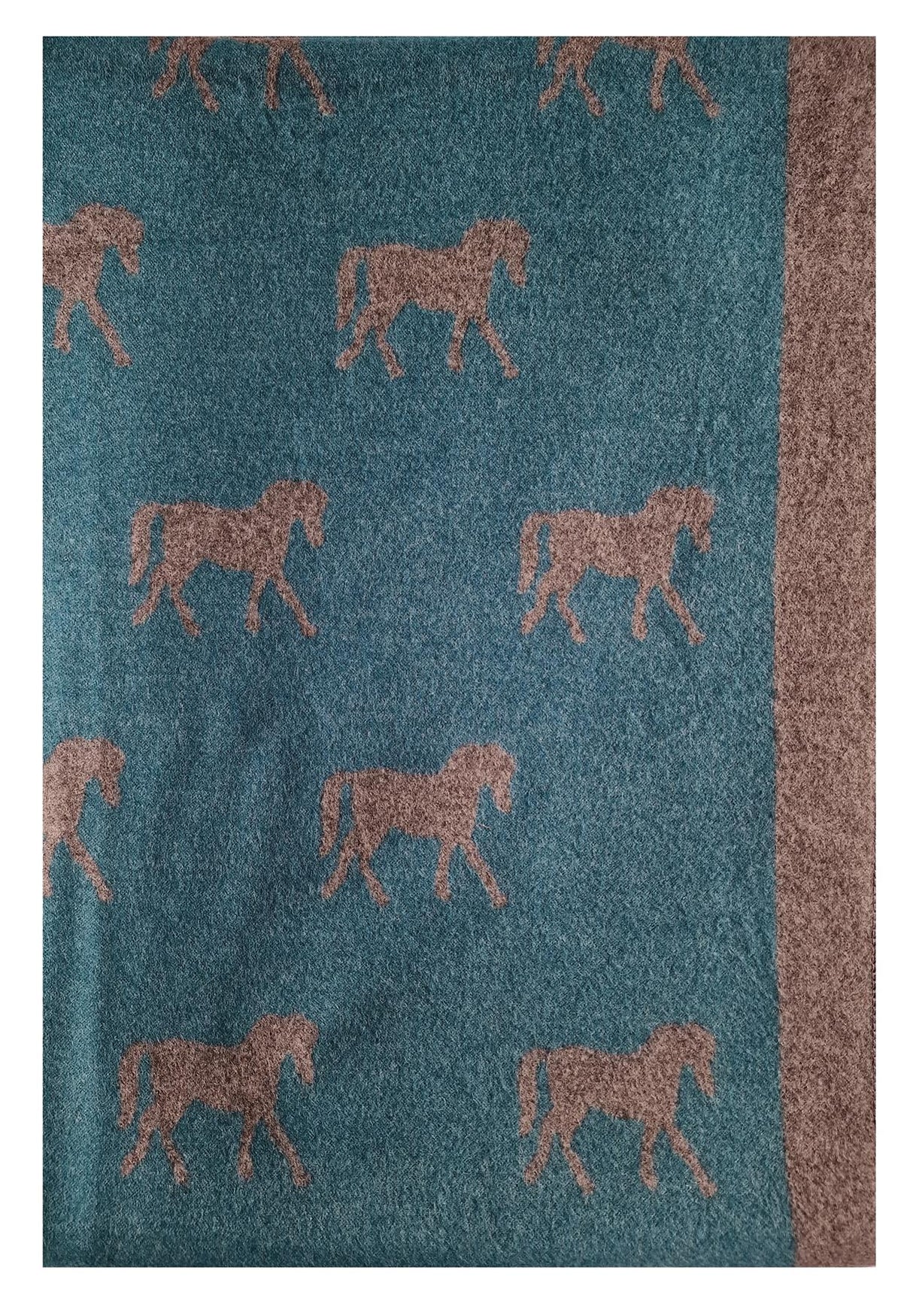 Hazy Blue Pashmina feel Luxury Ladies Womens Scarf - Horse - Just £13.99! Shop now at Warwickshire Clothing.