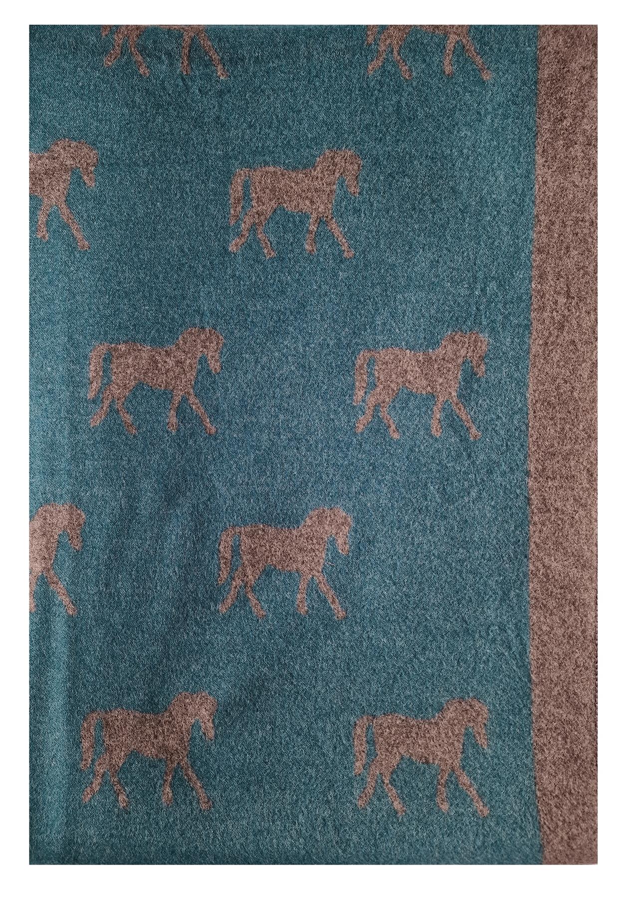 Hazy Blue Pashmina feel Luxury Ladies Womens Scarf - Horse - Just £13.99! Shop now at Warwickshire Clothing.