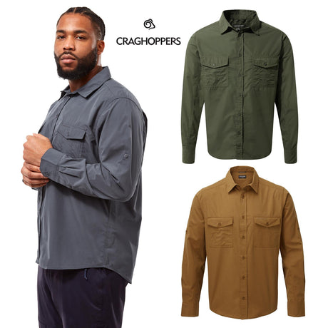Craghoppers Mens New Kiwi Long Sleeved Shirt Walking Nosi Defence Travel - Just £29.99! Shop now at Warwickshire Clothing.