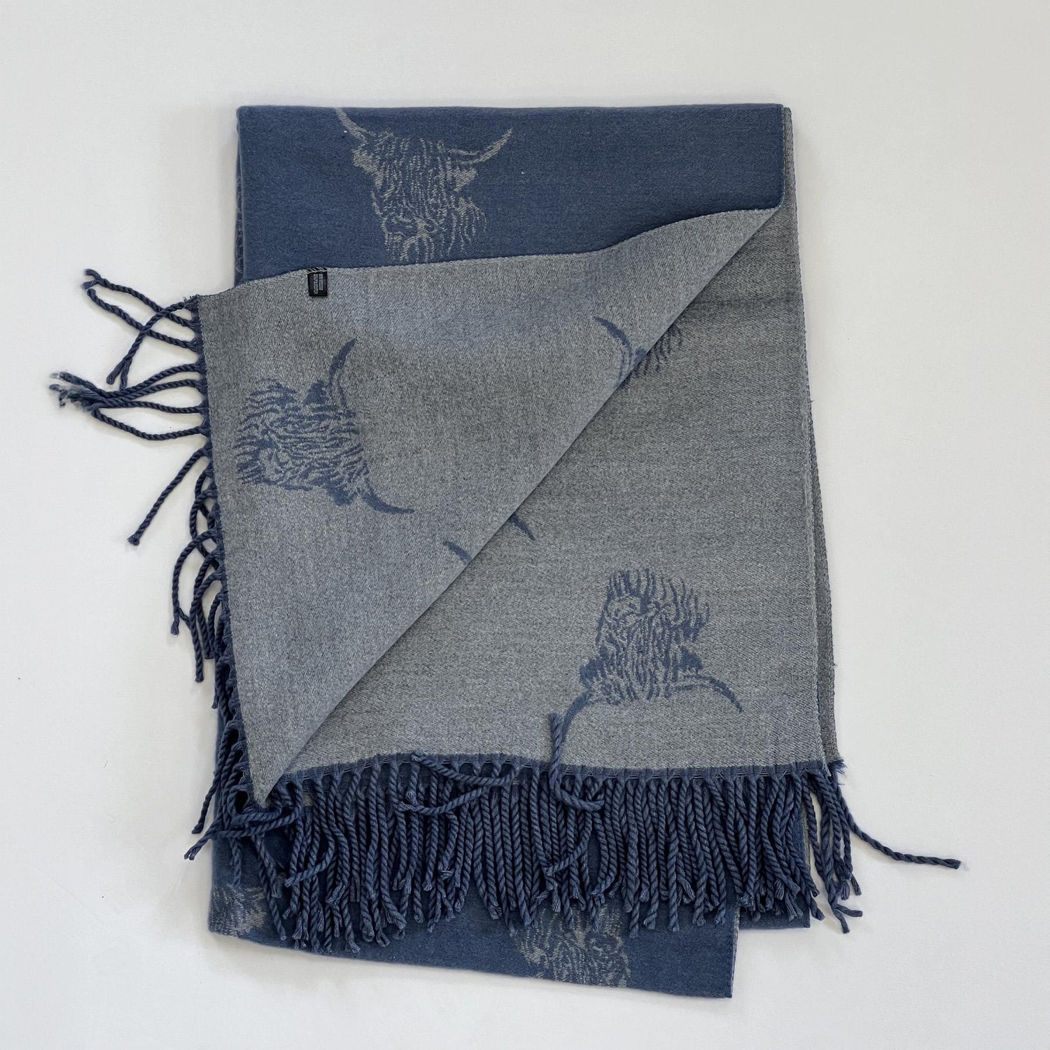House of Tweed Reversible Highland Cow Print Scarf - Just £14.99! Shop now at Warwickshire Clothing.