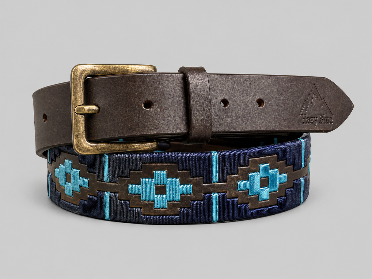 Hazy Blue Brown Leather Polo Belts: Equestrian Style & Everyday Elegance - Jordon
