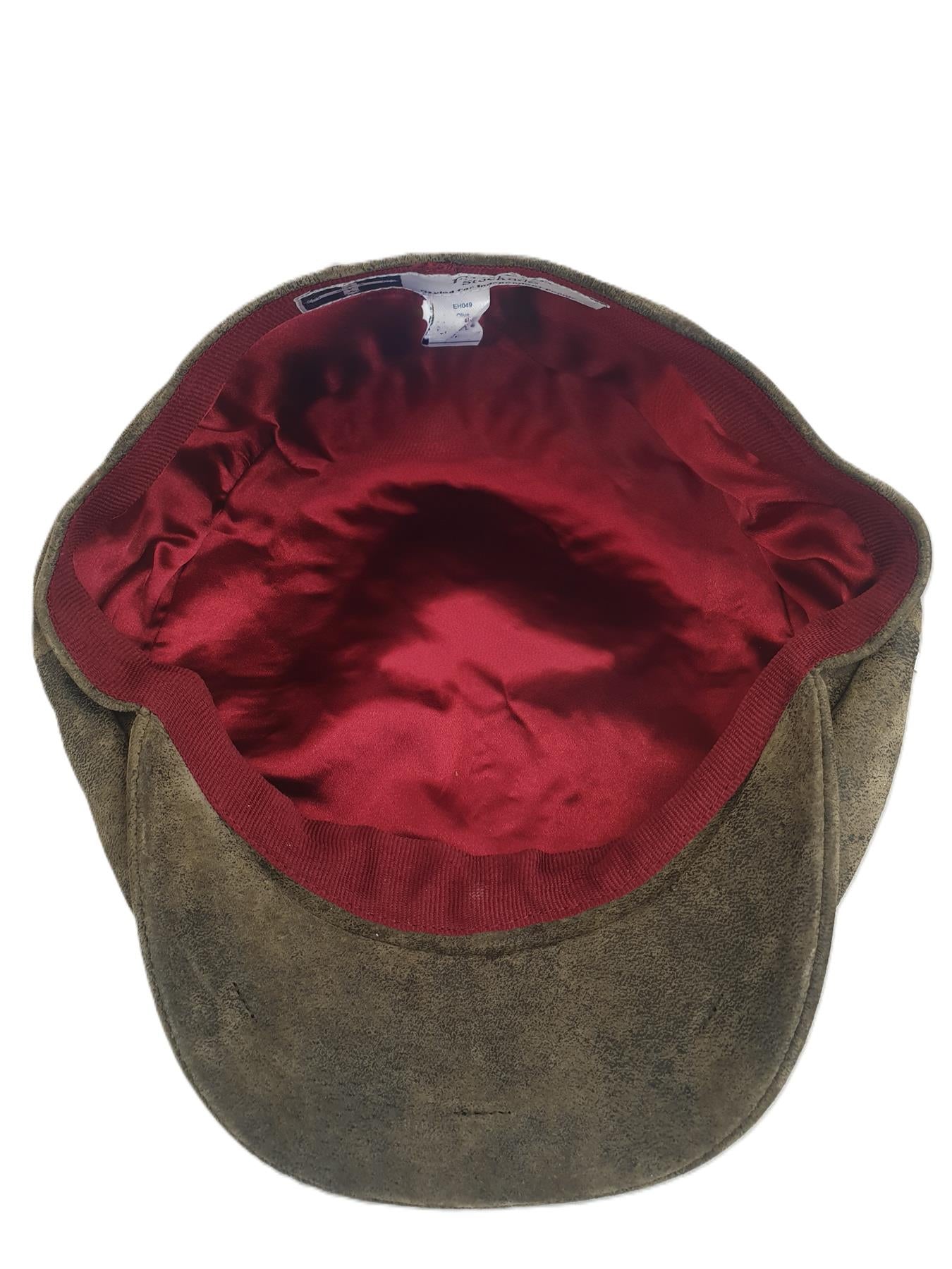Genuine Eureka Stockade Men's 8-Piece Distressed Leather Newsboy Cap - Olive - Just £27.99! Shop now at Warwickshire Clothing.