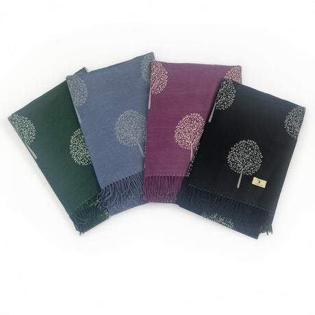 House of Tweed Soft Cashmere Blend Reversible Scarf - Tree of Life - Just £14.99! Shop now at Warwickshire Clothing.