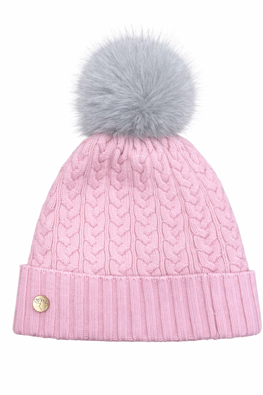 House of Tweed Luxury Plaited Ladies Bobble Pom Pom Beanie Hats