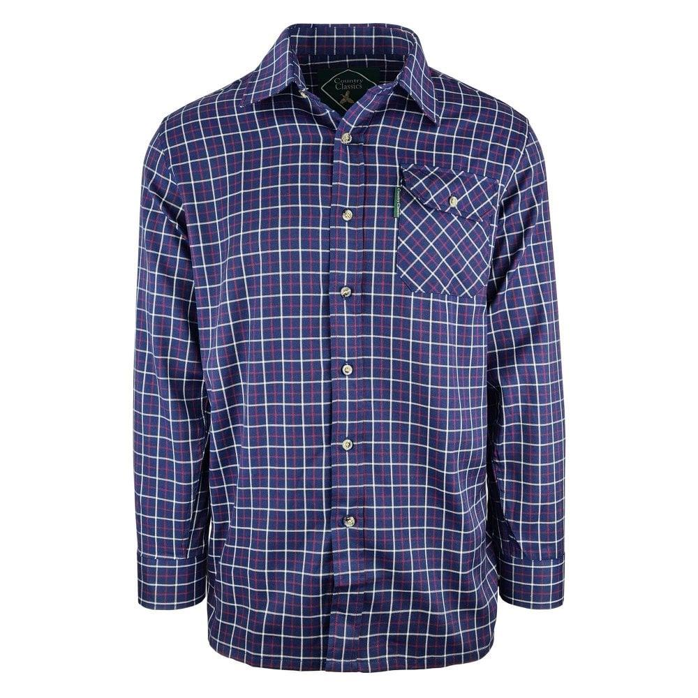 Country Classics Mens Long Sleeve Country Check Shirt - Fontwell Navy - Just £18.99! Shop now at Warwickshire Clothing.