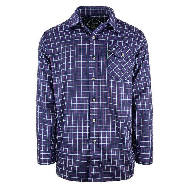 Country Classics Mens Long Sleeve Country Check Shirt - Fontwell Navy - Just £18.99! Shop now at Warwickshire Clothing.